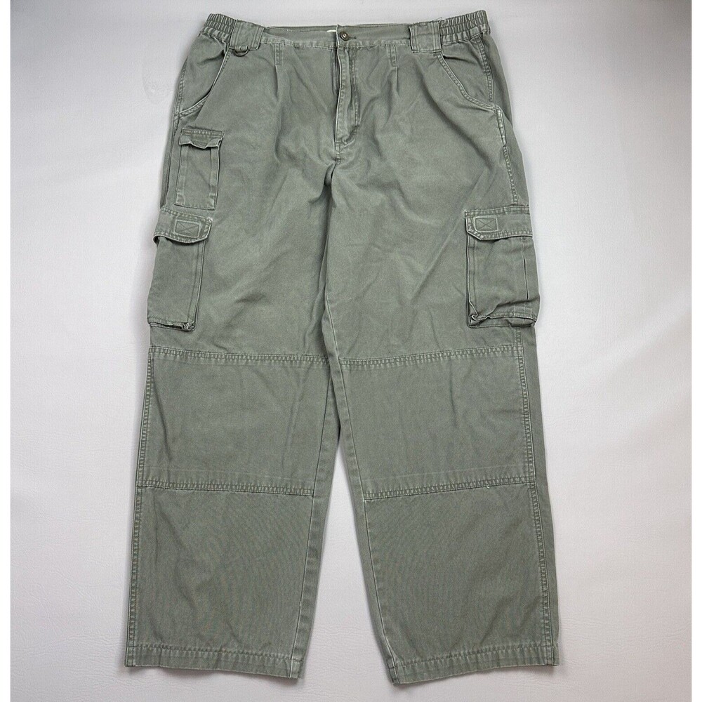 Cabelas Trail Hiker Pants Mens 40 38x29 Green Double Knee Hunting Outdoor Y2K